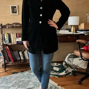 Vintage 1980s 90s Ann Freedberg Velour Blazer Jacket Size 8 Small Medium